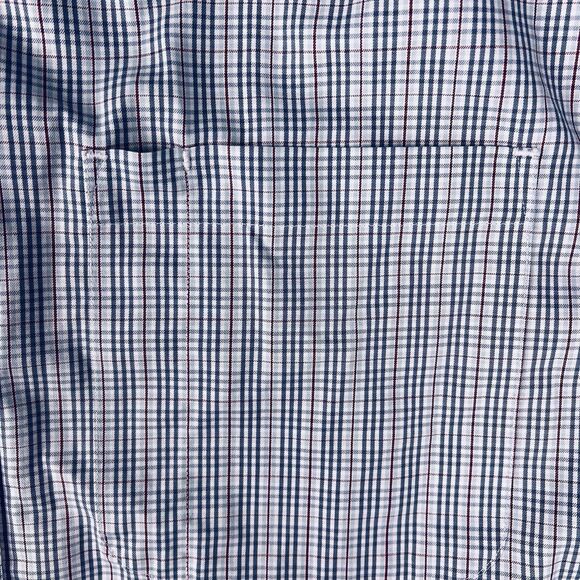 Duluth Trading Co Button Down Shirt Relaxed Mens XL Blue White Red Plaid Cotton - Picture 11 of 14